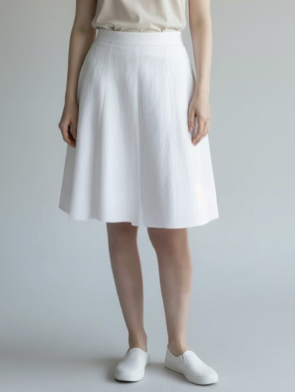STYLE & CO.! PURE, FRESH WHITE LINEN! LIGHTWEIGHT WIDE WAISTBAND SKIRT! SZ 14